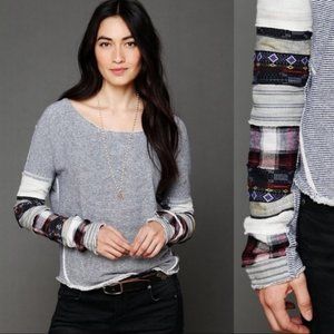 Free People We The Free Patchwork Sleeve Top
